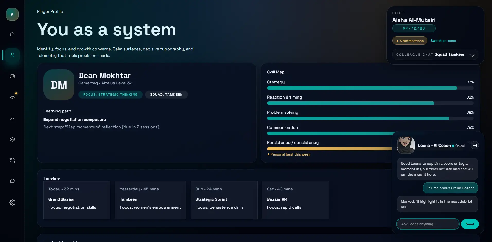 Altaius platform interface - slide 2